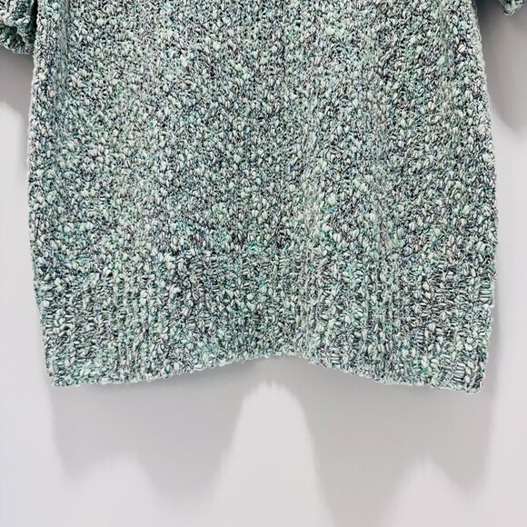 525 Short Sleeve Crew - Teal Multi-color Sweater; Size: L (Large) - Picture 3 of 6
